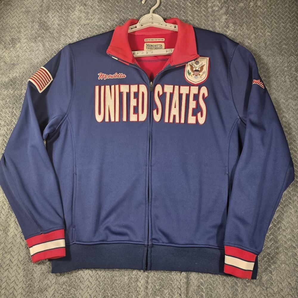 Mondetta United States USA Track Jacket Full Zip Men's XXL Blue World Cup Soccer